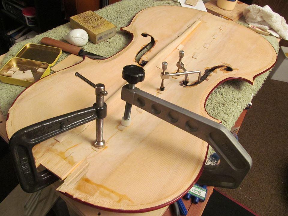 Cello long crack repair Cello long crack repair