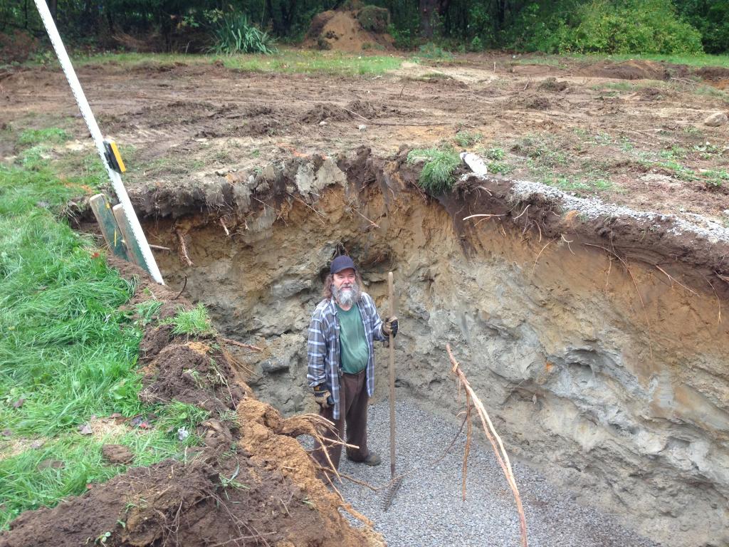 hole dug for septic tank Phil's Excavating excavated for septic system