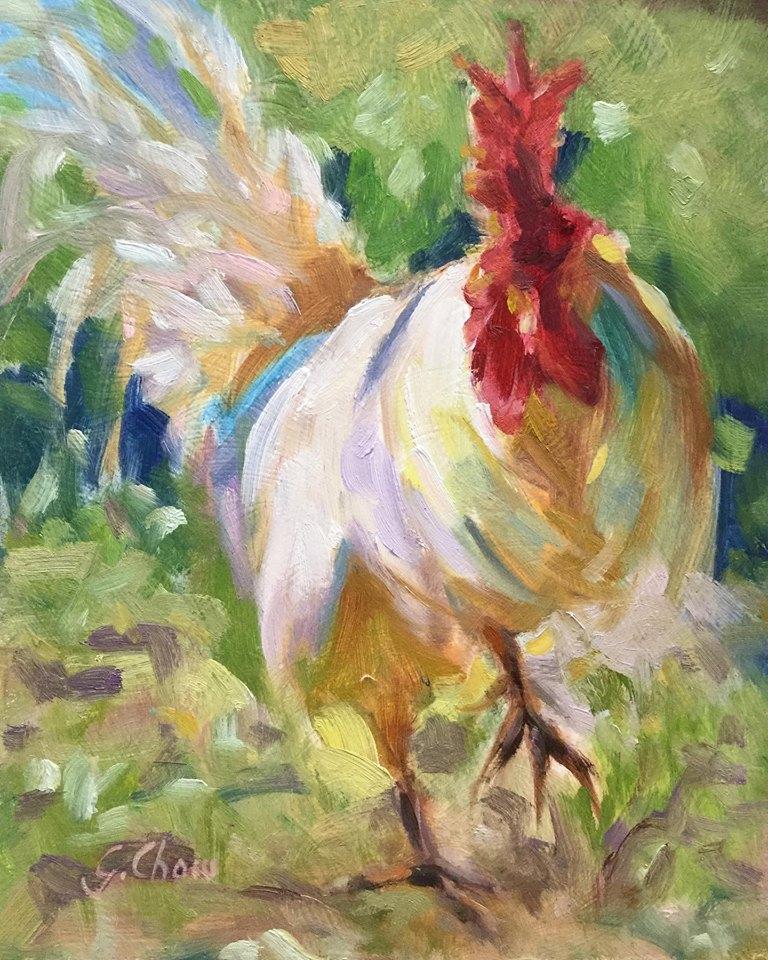 White Hot 10"x8" oil White Hot by Gloria Chow