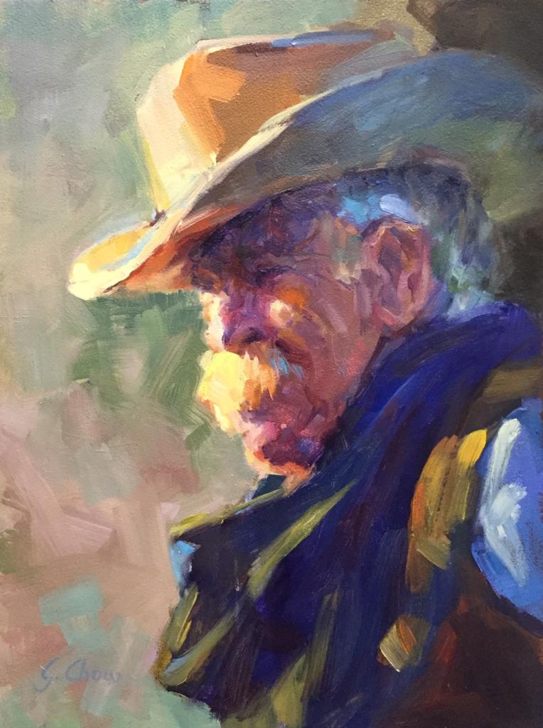 Into The Sun 12"x9" oil Into The Sun by Gloria Chow