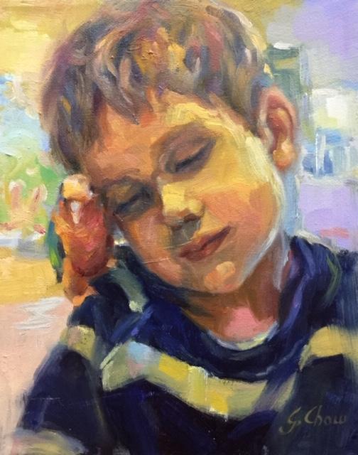 My Buddy 10"x8" oil My Buddy by Gloria Chow